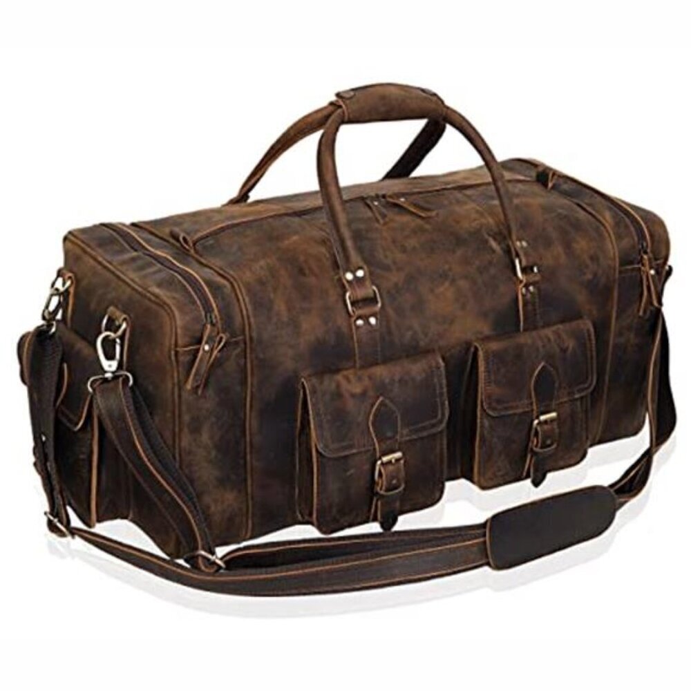Large duffel bags for men holdall leather travel bag overnight gym sports bag